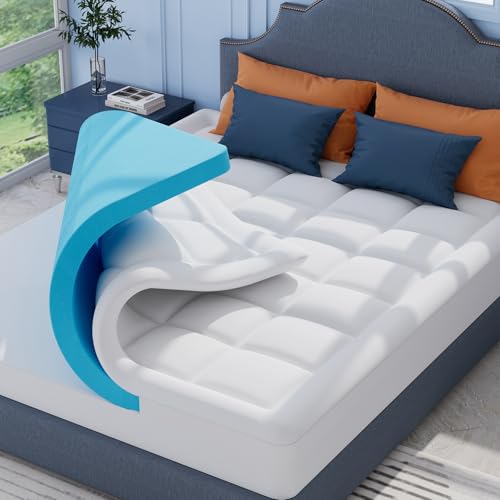 h3 elemuse matratzentopper 160 x 200 cm gel topper mit waschbarem bezug und gel-schaum