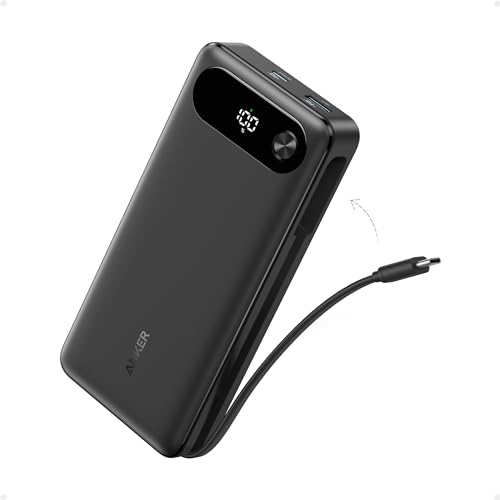 anker powerbank 20000 mAh 87W schnellladeakku usb c kabel digitalanzeige