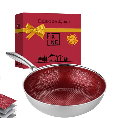 Produktbild: Wokpfanne 28cm FIXLINE BLACK FOREST - Kratzfest, Induktion, Backofengeeignet