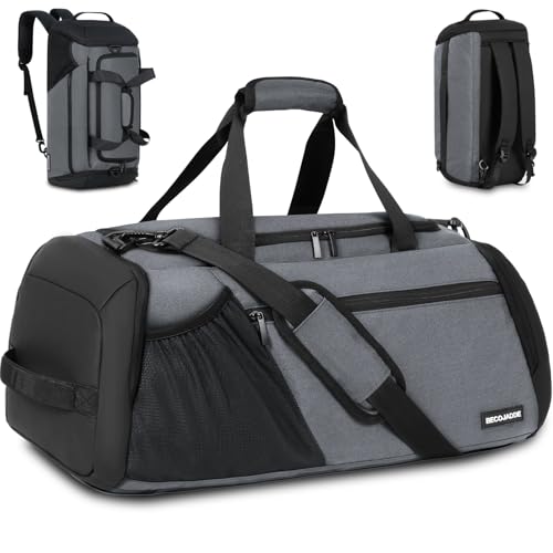 sporttasche herren 40l rucksack mit schuhfach nassfach wasserdicht grau