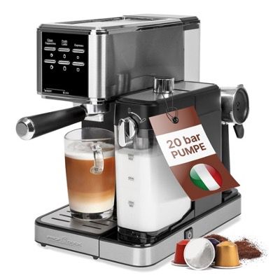 siebträgermaschine proficook pc-es1266 für pulver und nespresso 65,82 euro