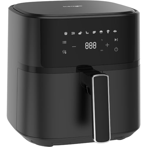 heißluftfritteuse 6,5 l airfryer xl iceagle - 1700 w, 8 kochprogramme, metallinnenraum, rezeptbuch