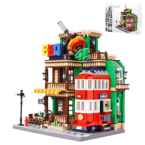 oichy bausteine straßenbahn restaurant spielzeug set 1922 teile für kinder