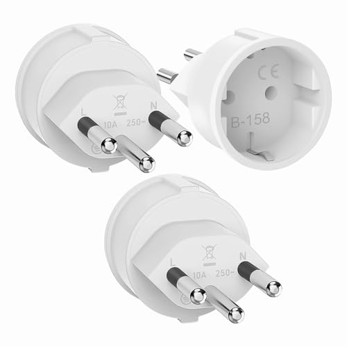 reisenadapter schweiz 3 stück steckdose typ j für deutschland eu malediven ruanda