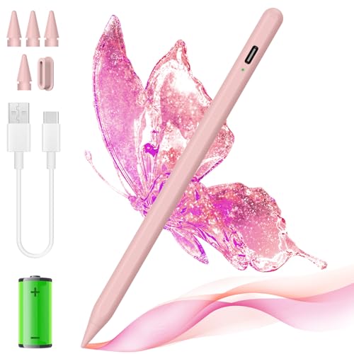 Stylus-Stift für iPad 2018-2024, Bluetooth-kompatibel, 4 Spitzen, Rosa