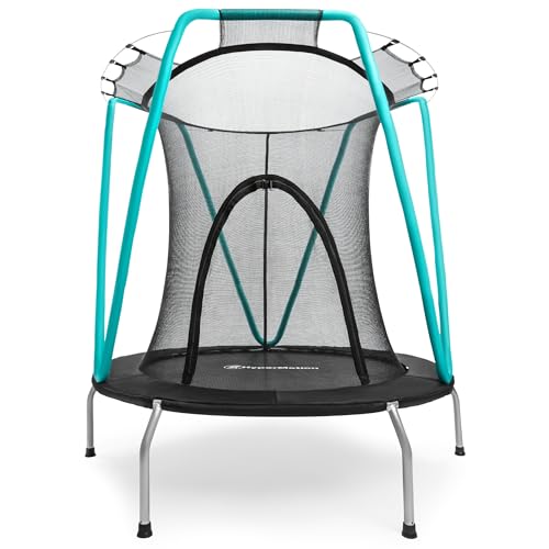 HyperMotion Kindertrampolin 137cm mit Sicherheitsnetz für Innen & Außen bis 25kg