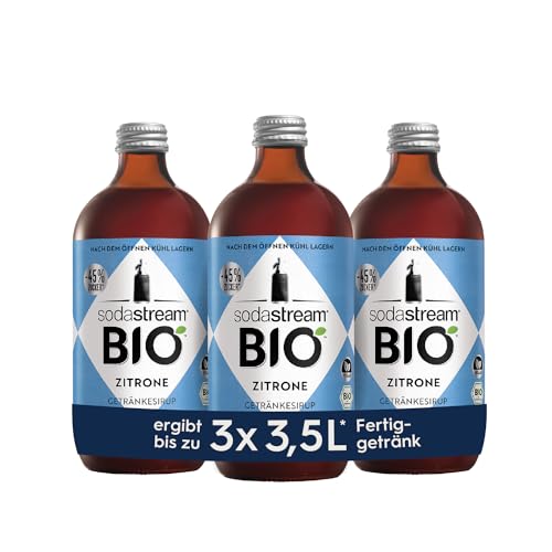 sodastream sirup bio zitrone 3x 500 ml für 3,5 liter fertiges getränk