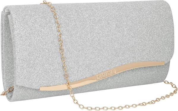 minicloss abendtasche damen silber clutch kette elegante handtasche für ball hochzeit