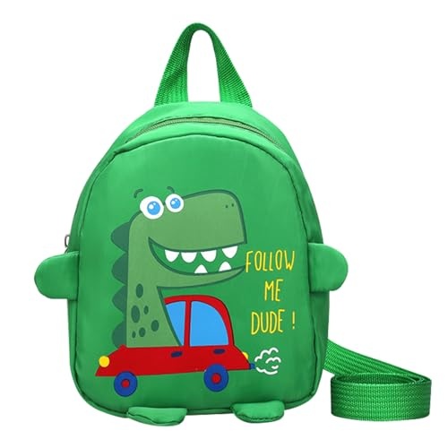 kinder rucksack dinosaurier PORUPAEL, kindergartenrucksack grün 2-7 jahre, mit brustgurt