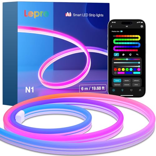 lepro ai neon led strip n1 6m mit app steuerung musik sync alexa google assistant
