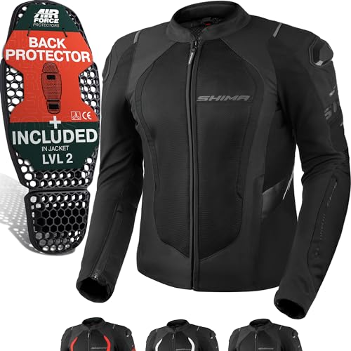 shima mesh pro 2.0 motorradjacke herren schwarz mit protektoren größe m