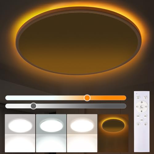 yolin led deckenleuchte dimmbar 24 w mit fernbedienung 1800 k 3000-6500 k 2400 lm