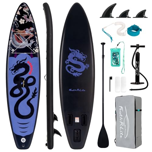 feath-r-lite aufblasbare stand up paddle boards mit handpumpe und rucksack drache-schwarz