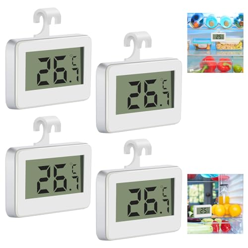 vfandv külschrankthermometer digital 4 stück lcd-anzeige wasserdicht innen außen