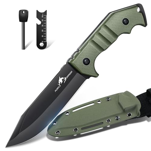 purple dragon survival messer feststehende klinge d2 stahl g10 griff bushcraft camping
