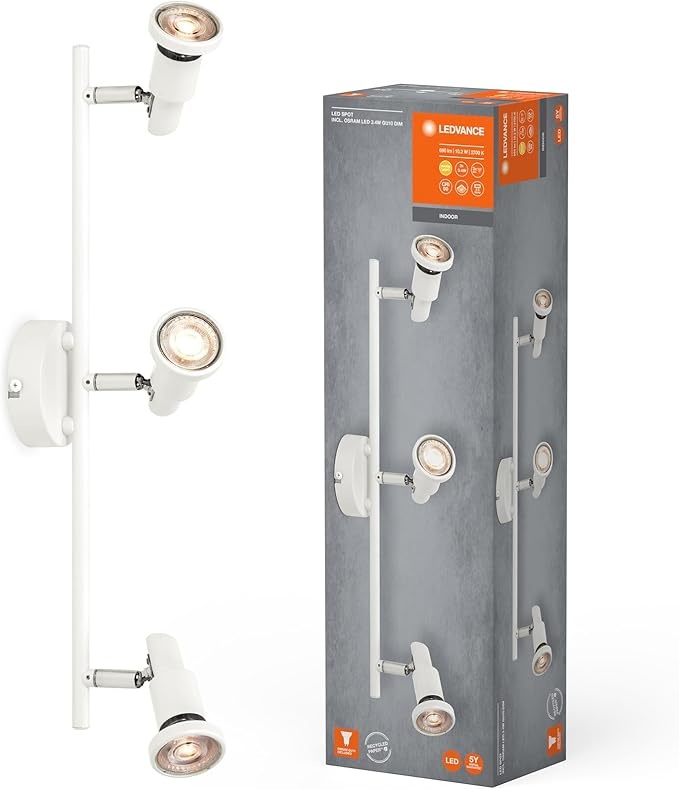 LEDVANCE Deckenleuchte GU10 3x3,4W 690lm 2700K verstellbare Spots