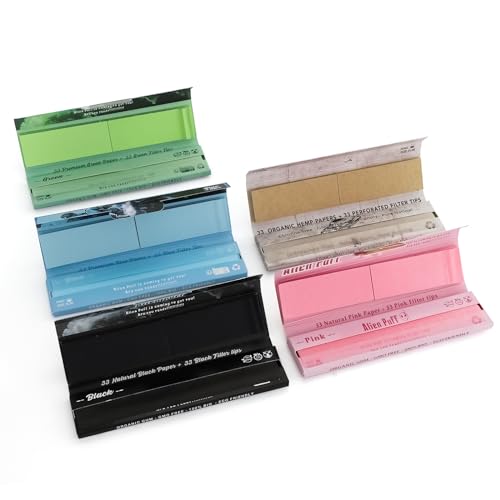 long rolling papers 110mm mit tips, ultradünnes reiseset, 5 päckchen