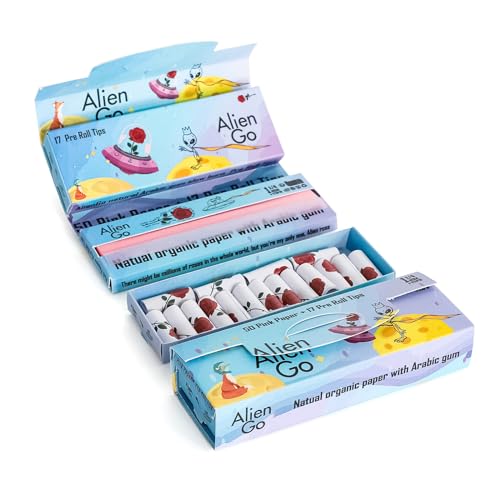 budman rolling papers mit filtertips, 1 1/4 größe, 2 packs, rose muster