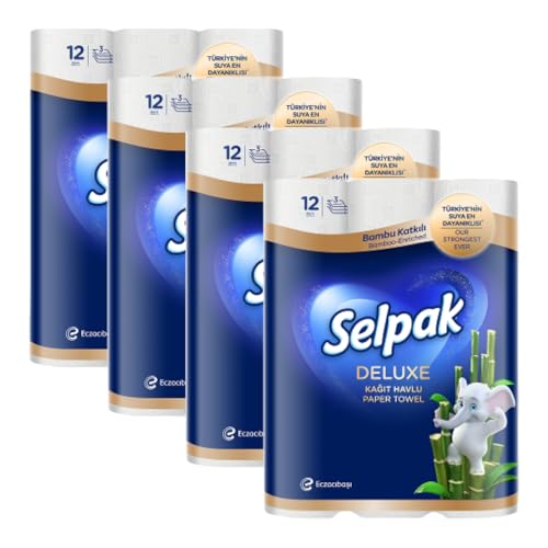 selpak deluxe küchenrolle 3-lagig, 3600 blatt, saugfähige bambus-papiertücher