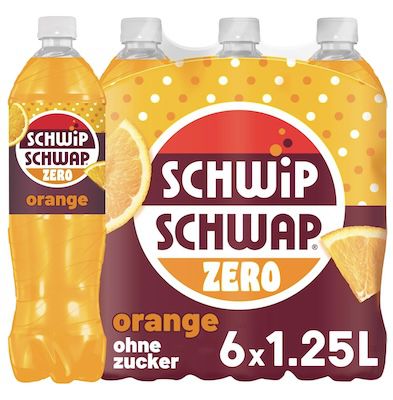 Schwip Schwap Zero Getränk mit Orangengeschmack, Einwegflaschen (6 x 1,25 l)