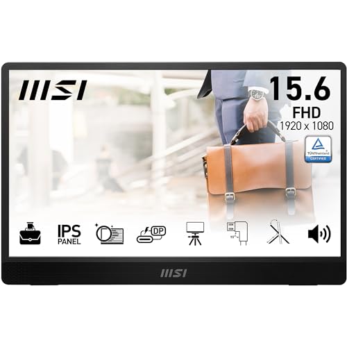 msi pro mp161 e2u 15.6 zoll full hd tragbarer monitor 1920 x 1080 ips 60hz 2x usb type-c