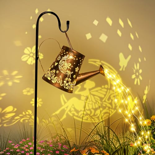 gigalumi solar gießkannen lichter, wasserdichte metall gartenlaterne mit halterung