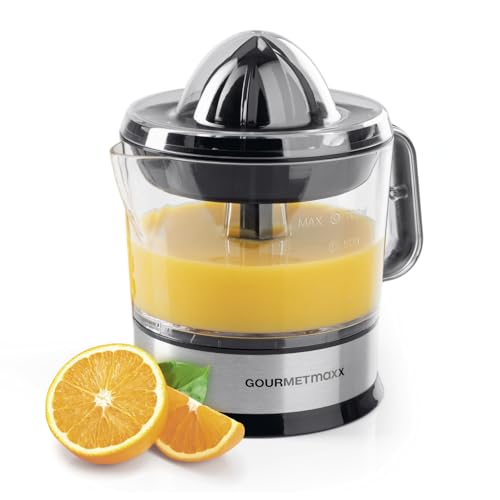 gourmetmaxx elektrischer zitrusentsafter für orangensaft, 700 ml, 40 W, transparent/silber