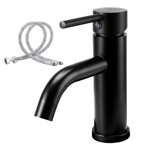 waschtischarmatur mattschwarz, wasserhahn bad mit einhebelmischer für gäste wc