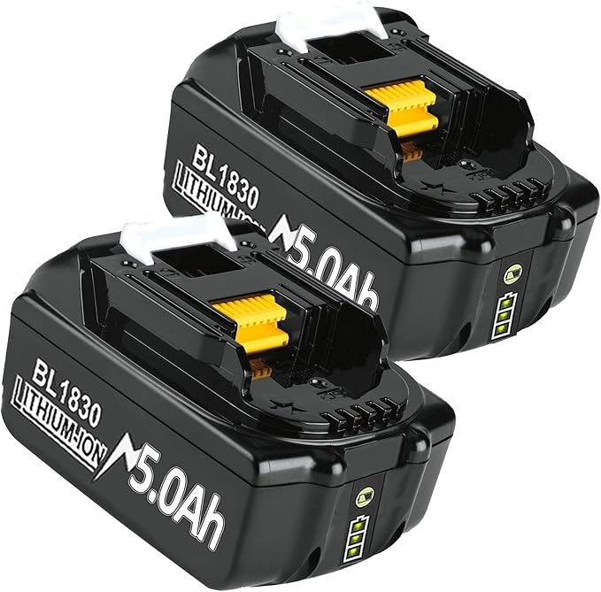5000mAh 2 Stück Ersatzakku für makita 18V BL1850B, BL1860B, BL1830B, LXT-400, LED Indikator