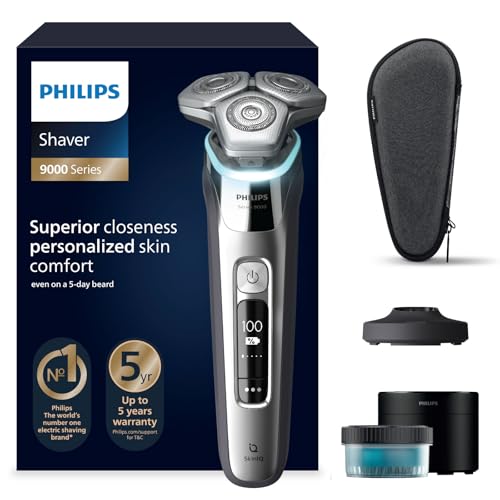 philips shaver s9000 s9975/54 elektrisch rasierer chromsilber mit reiseetui