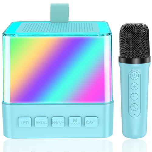 karaoke maschine kinder mit drahtlosem mikrofon, bluetooth lautsprecher, geschenk 3-12+