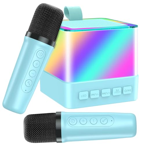 karaoke maschine mit 2 mikrofonen bluetooth tragbar für kinder ab 3 jahren