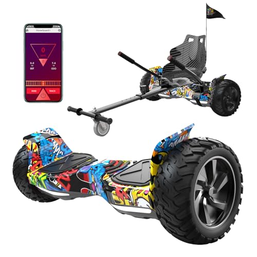 rcb hoverboard off-road mit sitz, bluetooth, 8.5 zoll, hoverkart für kinder