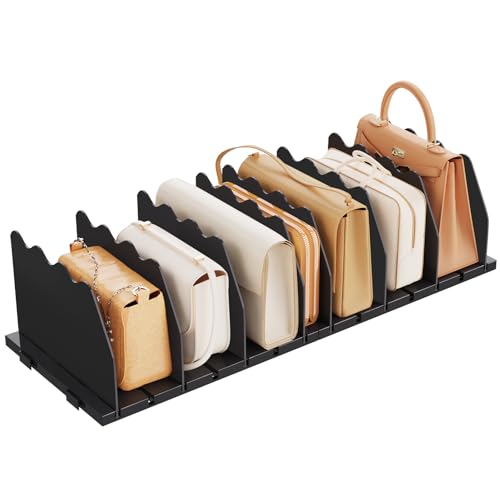 regalteiler SPACEKEEPER, verstellbarer organizer für geldbörsen und handtaschen, schwarz
