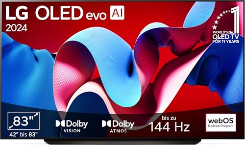 lg oled tv 83" (210 cm) oled evo, 9 gen7 4k, webos 24, dolby vision, bis 120hz, 2024