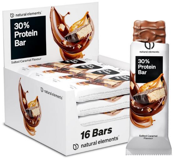 16 Proteinriegel Salted Caramel - natural elements, 16er Pack, 16,79