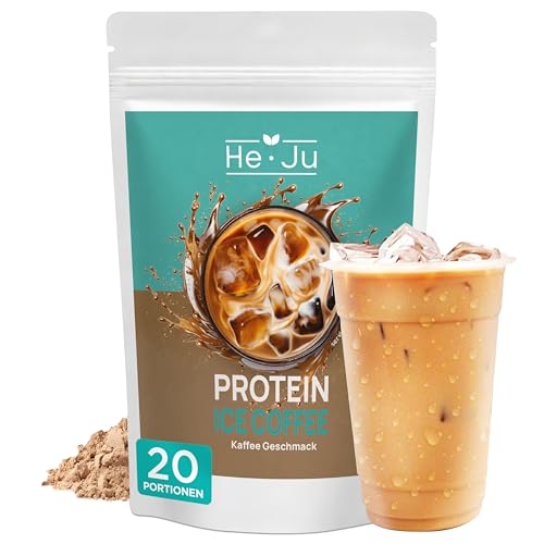 he-ju protein coffee 500g, protein eis kaffee ohne zucker, 20 portionen, milcheiweiß
