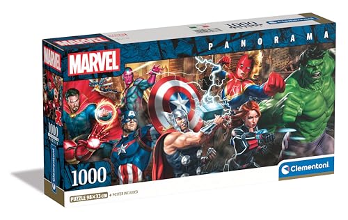 Clementoni Marvel Panorama Puzzle 1000 Teile 98 x 33 cm für Erwachsene