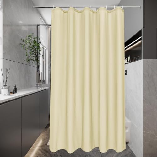 eurcross duschvorhang beige 120 x 200 cm polyester gewebt schnell trocknend antibakteriell wasserdicht waschbar