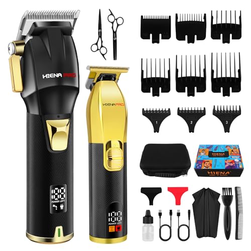 haarschneider set HIENA PRO für männer, barber kit mit led-anzeige und usb-ladung