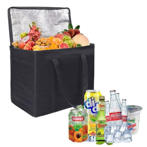 kühltasche 40l groß, isoliertasche für essen & getränke, faltbar, wasserdicht, auslaufsicher