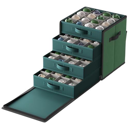 weihnachtskugel aufbewahrungsbox SONGMICS stapelbar 64 fächer 600D oxford-gewebe waldgrün