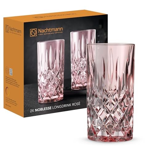Nachtmann Noblesse Longdrinkgläser Set 2-teilig, 395 ml, Ros, Kristallglas, spülmaschinenfest