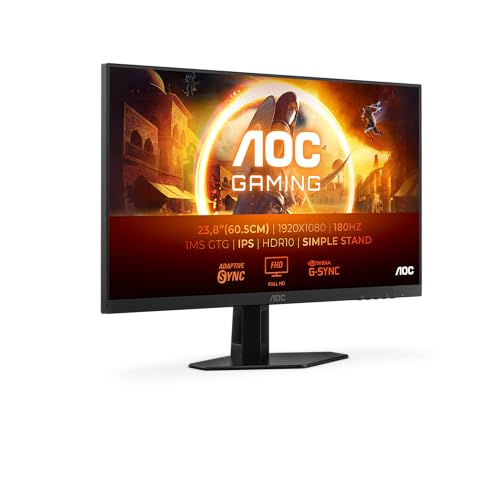 aoc gaming monitor 24g4xed 24 zoll full hd 180 hz 1 ms freesync g-sync hdr10 schwarz/grau