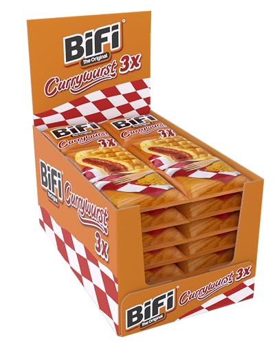 BiFi currywurst 20er pack - salami snack mit currysauce im weizenbrötchen 60g