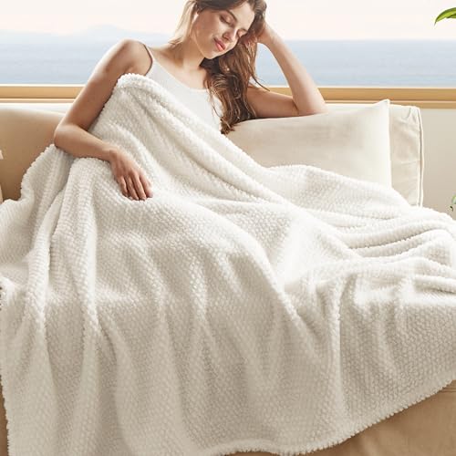 bedsure flauschige kuscheldecke 150 x 200 cm creme fleece überwurf für bett und couch