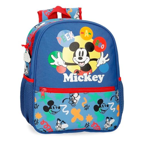 micky maus kindergartenrucksack blau, 21 x 25 x 10 cm, polyester, 5,25 l