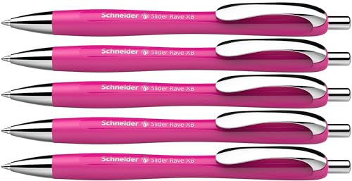 Produktbild: schneider slider rave xb kugelschreiber power pink 5 Stück blau Made in Germany