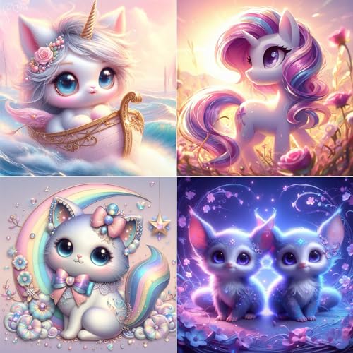 keyranke diamond painting set kinder tiere katze faultier drache dinosaurier 30x30cm