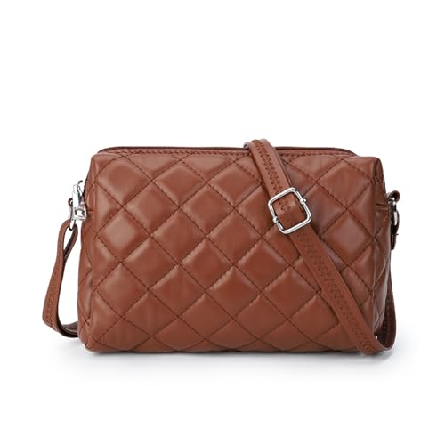 gladdon umhängetasche damen vegan leder braun klein crossbody messenger tasche
